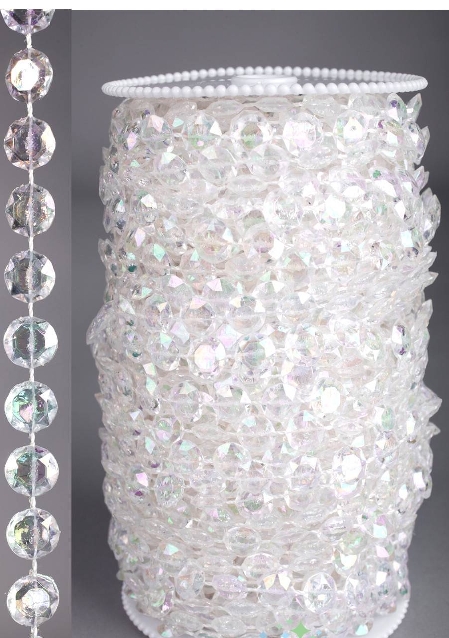 Roll of Beads 33 Yards (99 ft)- Diamonds Crystal Iridescent